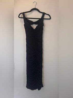 Hello Molly black midi form fitting dress.
